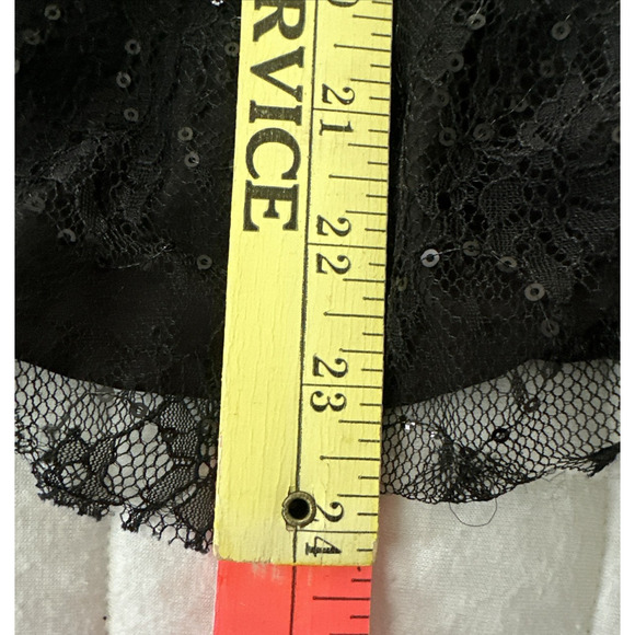 S DEER CONCEPT Top Womens Medium Black Sequin Lace Babydoll Tank Fairy Grunge - Picture 10 of 10